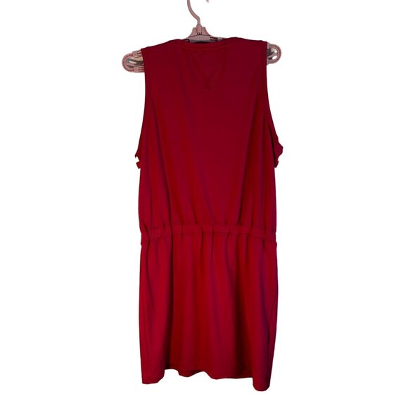 Tommy Hilfiger Sport Stripe Tank Dress Elasticized Waist Red/White Large - Picture 2 of 9
